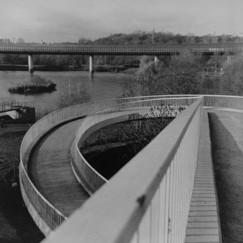 Footbridge to Central park, Prague, Czech Republic
