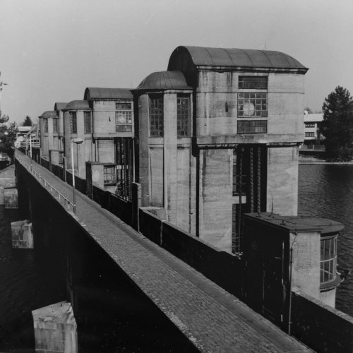Weir, Elbe river, Nymburk, Czech Republic
